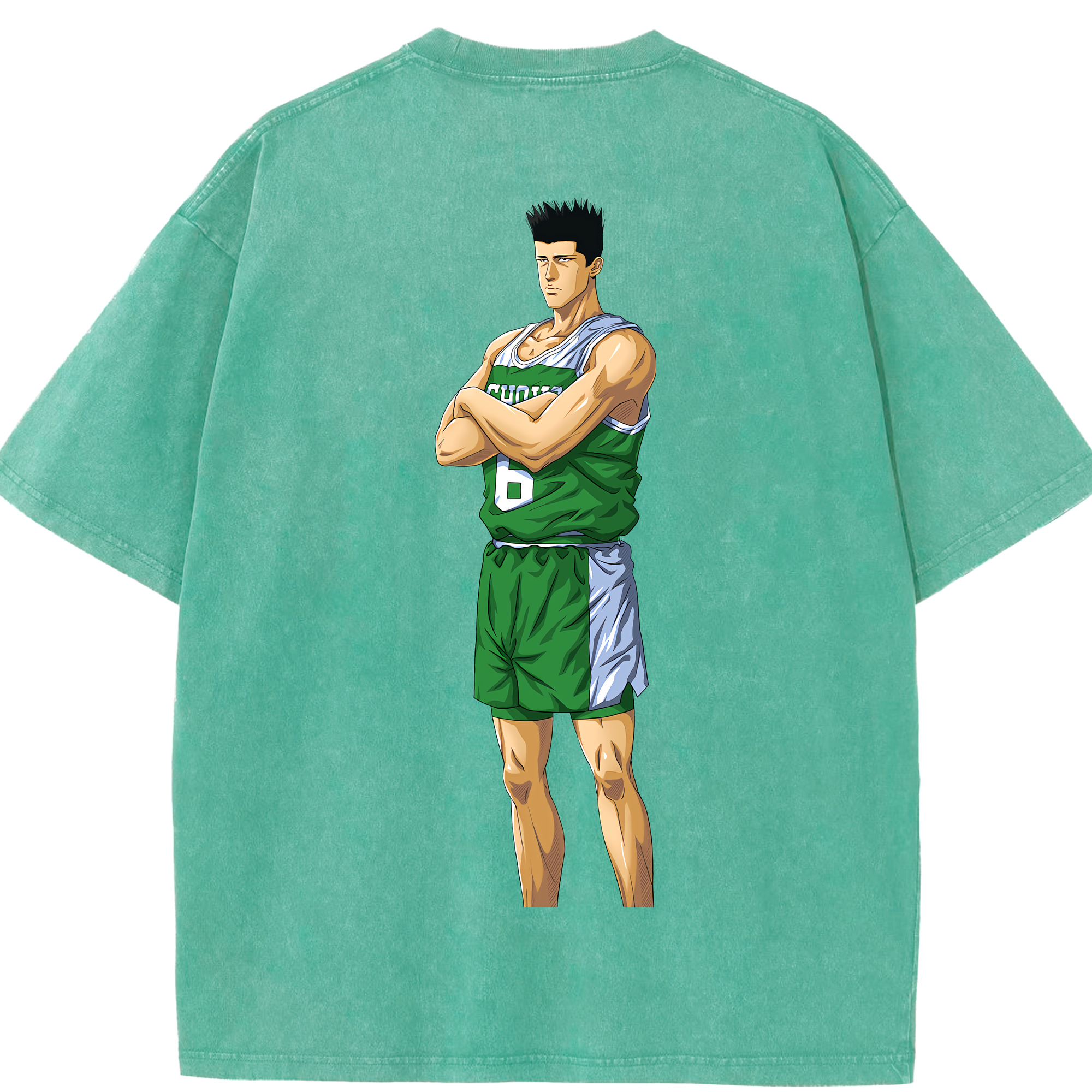 SLAM DUNK／スラムダンク 綿100% ヴィンテージ風 半袖Tシャツ（背面プリント）